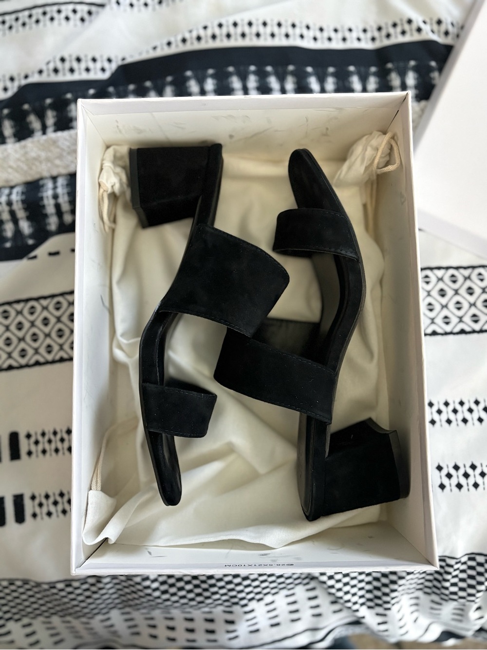 Jason Wu Black Suede Double-Strap Block Heel Sandals
